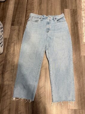 Made well Baggy Straight Jeans Size 32 Light Wash Raw Hem